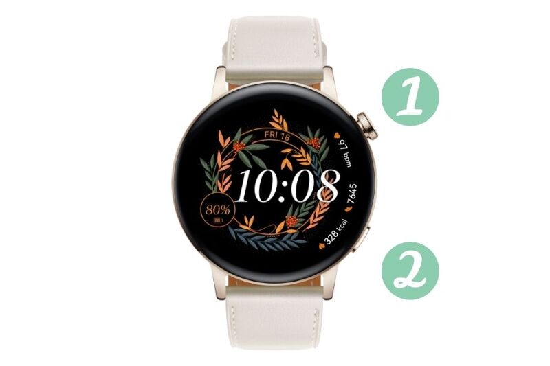 Man sieht die Huawei Watch GT 3 42 mm Version.
